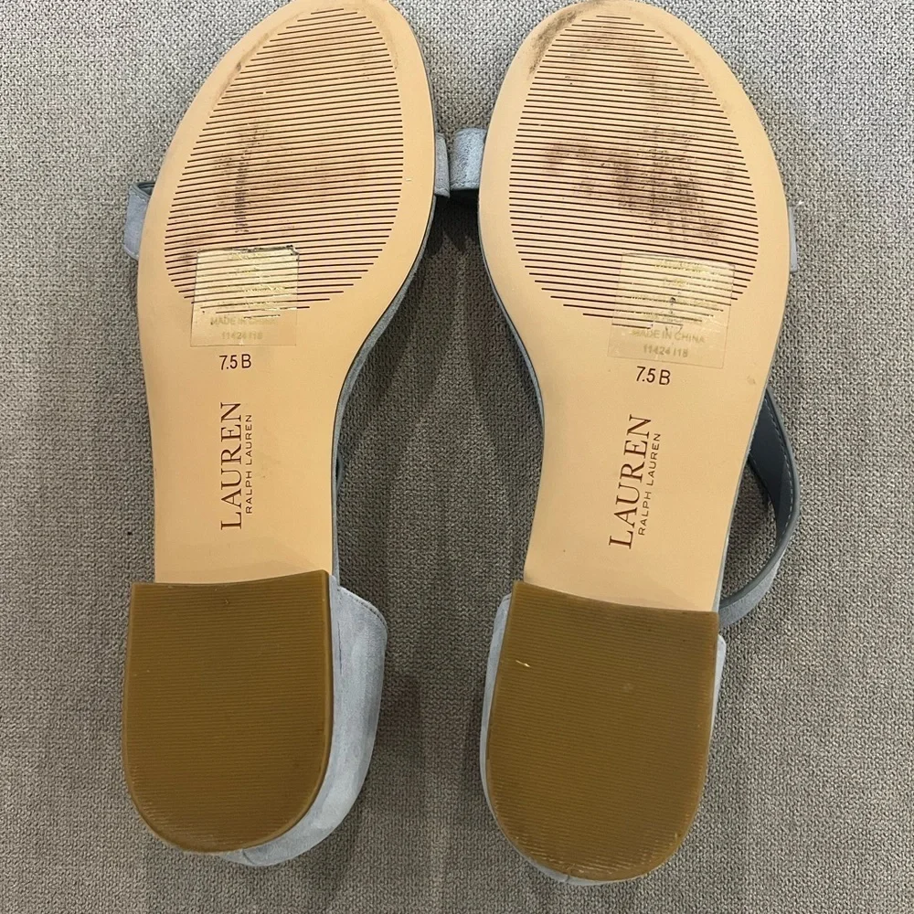 Palph Lauren Betha Blue Suede Ankle Sandal’s Size 7.5 - Picture 7 of 8